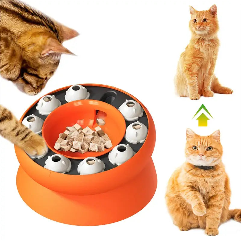 Interactive Cat Puzzle Bowl for Slow Feeding & Mental Stimulation-Interactive Cat Feeding Bowl-1-Colydia