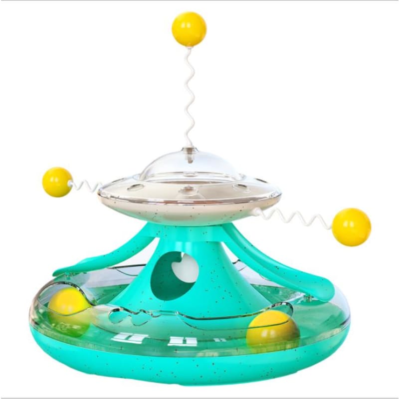 Interactive Cat Toy: Rotating Treat Dispenser & Ball Track Fun-Cat Interactive Toy-Turquoise-9-Colydia