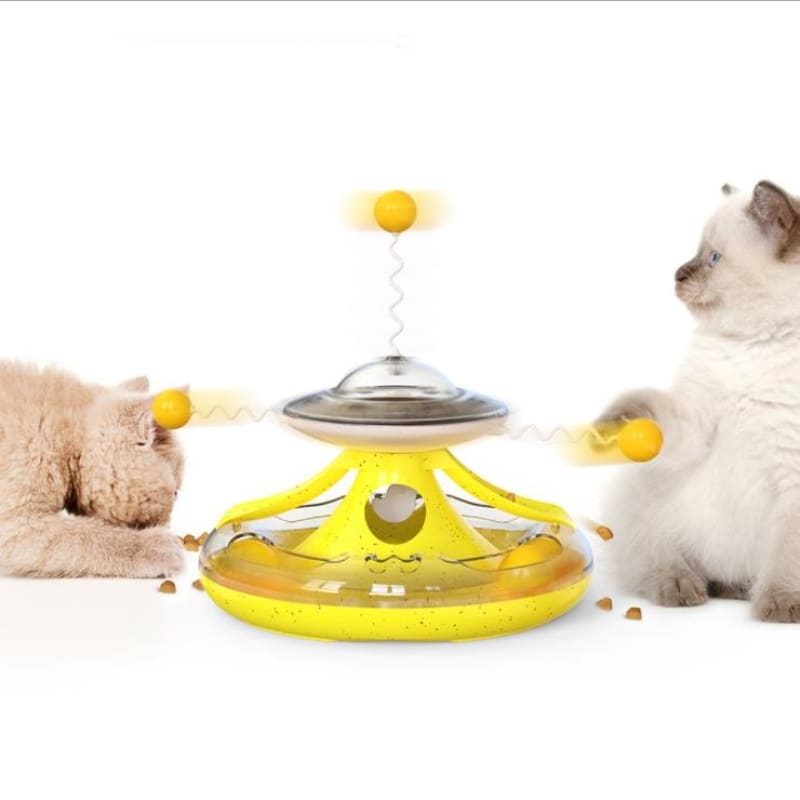 Interactive Cat Toy: Rotating Treat Dispenser & Ball Track Fun-Cat Interactive Toy-4-Colydia