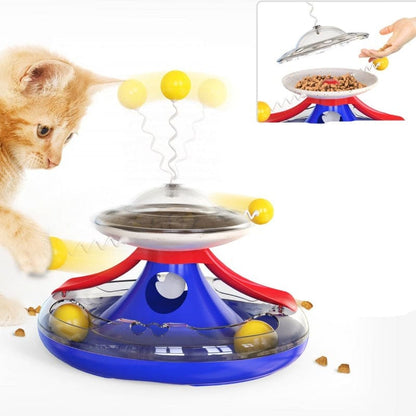 Interactive Cat Toy: Rotating Treat Dispenser & Ball Track Fun-Cat Interactive Toy-5-Colydia