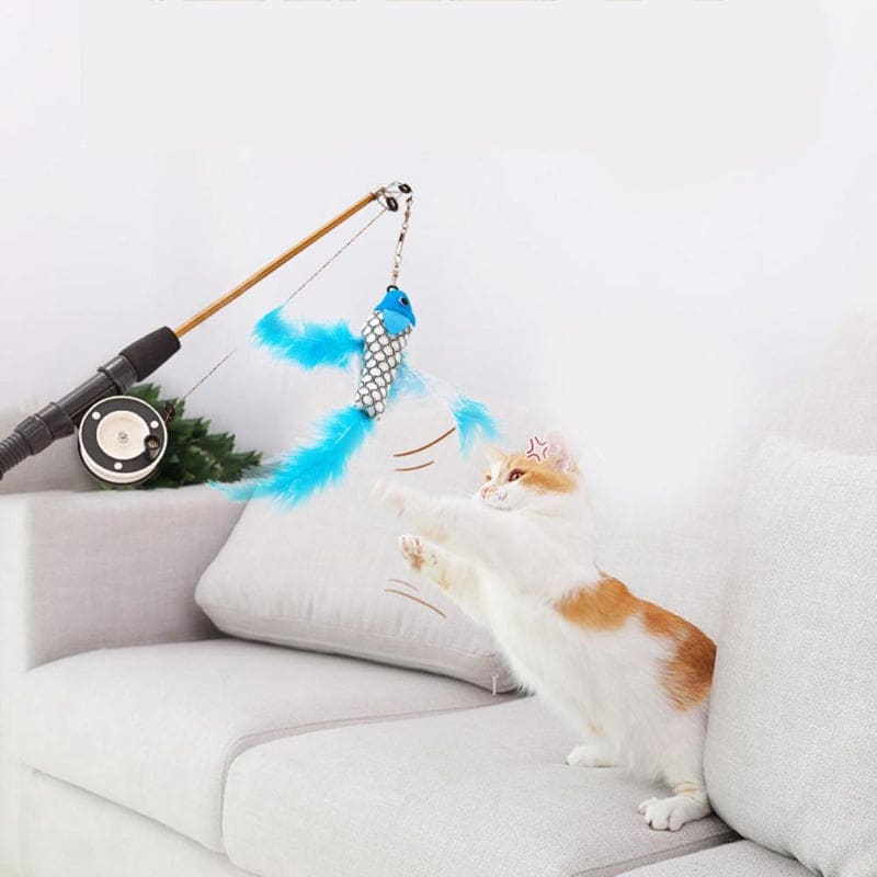 Telescopic Cat Fishing Rod with Reel - Interactive Cat Toy-Interactive Cat Toy-2-Colydia