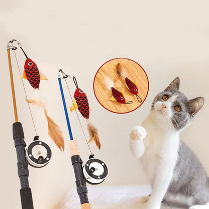 Telescopic Cat Fishing Rod with Reel - Interactive Cat Toy-Interactive Cat Toy-4-Colydia