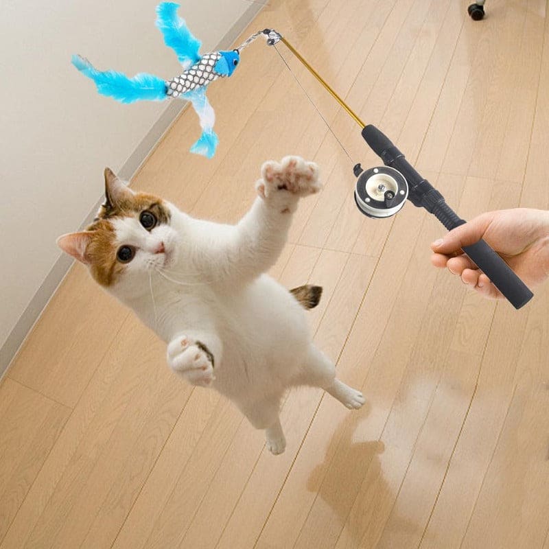 Telescopic Cat Fishing Rod with Reel - Interactive Cat Toy-Interactive Cat Toy-3-Colydia