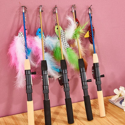 Telescopic Cat Fishing Rod with Reel - Interactive Cat Toy-Interactive Cat Toy-1-Colydia