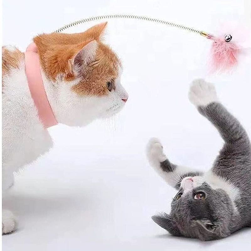 Interactive Feather Wand Collar Toy for Active and Happy Cats-Interactive Cat Toy-7-Colydia