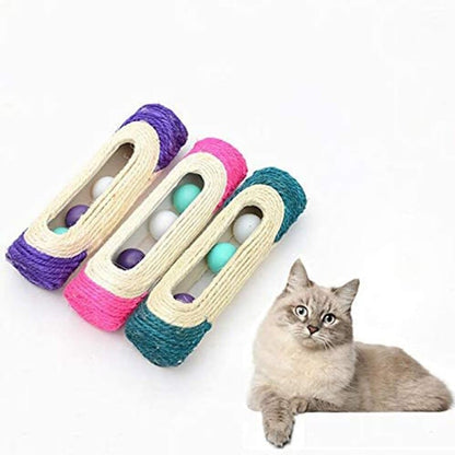 Eco-Friendly Sisal Cat Scratching Cylinder with Interactive Balls-Cat Scratching Toy-3-Colydia