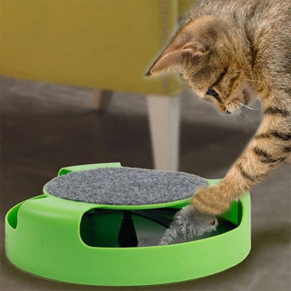 Engaging 2-in-1 Mouse Hunter & Scratch Post Toy for Active Cats-Interactive Cat Toy-2-Colydia