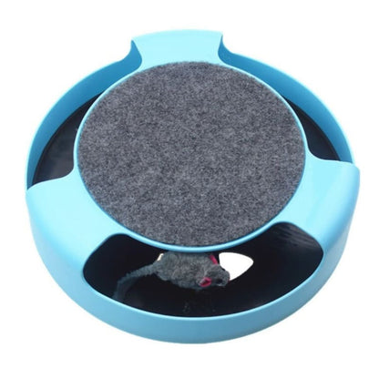 Engaging 2-in-1 Mouse Hunter & Scratch Post Toy for Active Cats-Interactive Cat Toy-Blue-13-Colydia