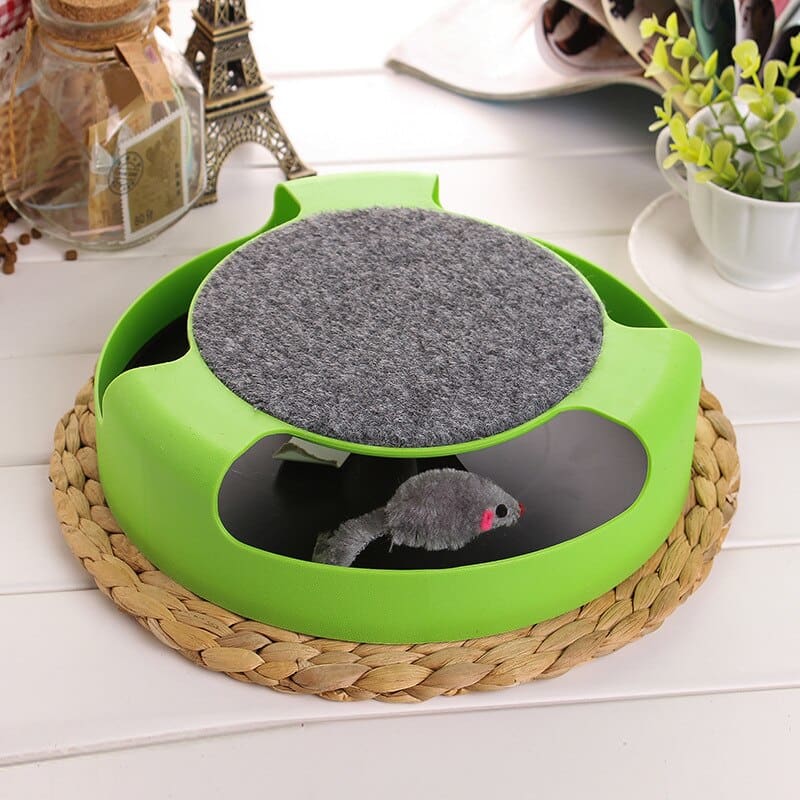 Engaging 2-in-1 Mouse Hunter & Scratch Post Toy for Active Cats-Interactive Cat Toy-1-Colydia