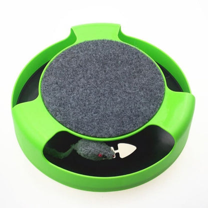 Engaging 2-in-1 Mouse Hunter & Scratch Post Toy for Active Cats-Interactive Cat Toy-Green-11-Colydia