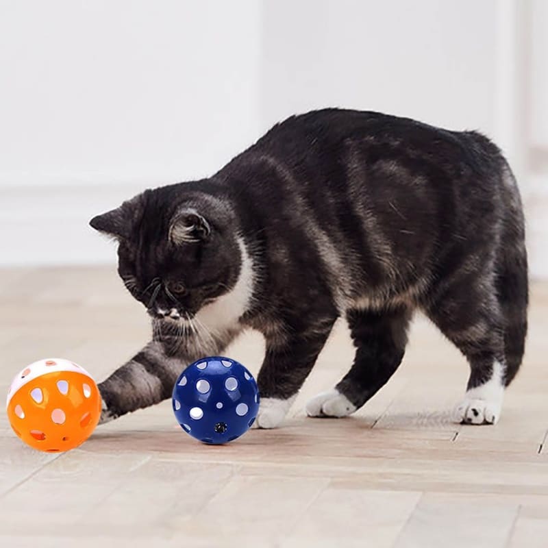 Interactive Cat Kibble Dispenser Toy Balls in Vibrant Colors - Set of 6-Interactive Cat Toy and Kibble Dispenser-Set of 6 balls-4-Colydia