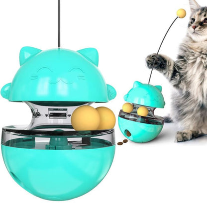 Adjustable Treat Dispensing Toy Ball for Cats - Engaging & Durable-Interactive Cat Toy-Blue-3-Colydia