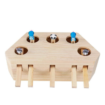 Interactive Wooden Cat Toy for Enhanced Mental Alertness and Fun-Interactive Cat Toy-5 holes-5-Colydia