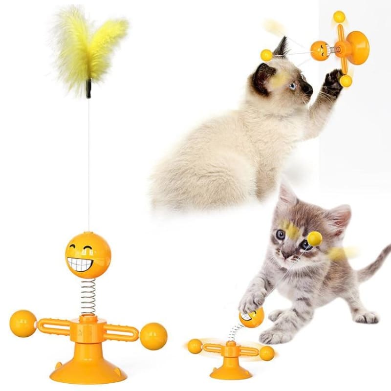 Interactive Cat Spring Toy with Rotating Balls for Endless Fun-Interactive Cat Toy-Orange-3-Colydia