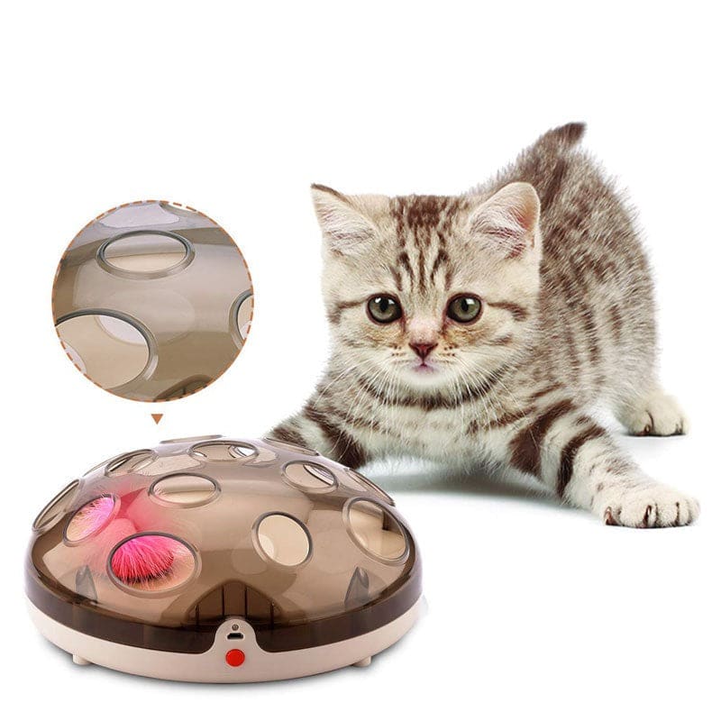 Interactive USB Rechargeable Cat Toy with Magnetic Feathers-Interactive Cat Toy-Pink Feather-3-Colydia