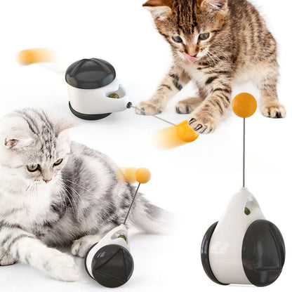 360° Rotating Cat Toy with Feather & Weight for Active Play-Interactive Cat Toy-5-Colydia