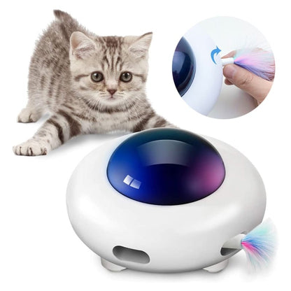 Automatic Rotating Cat Toy with Feather & 3 Speed Modes-Interactive Cat Toy-4-Colydia