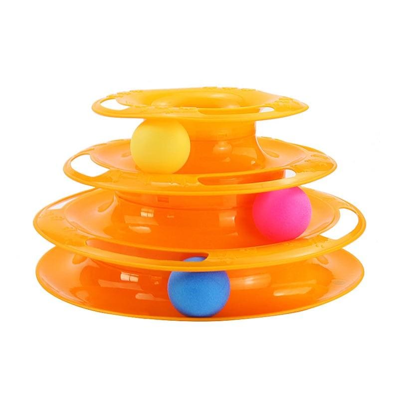 Engaging Multi-Level Cat Spiral Toy with Spinning Balls-Cat Toy-Orange-6-Colydia