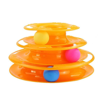 Engaging Multi-Level Cat Spiral Toy with Spinning Balls-Cat Toy-Orange-6-Colydia