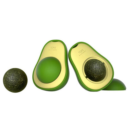 Avocado-Shaped Wall-Mounted Cat Grass Ball Toy for Dental Health-Cat Toy-7-Colydia