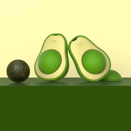 Avocado-Shaped Wall-Mounted Cat Grass Ball Toy for Dental Health-Cat Toy-1-Colydia