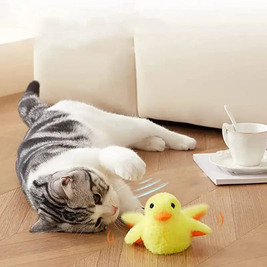 Interactive Cat Toy Chick: Stimulates Hunting, USB-C Rechargeable-Interactive Cat Toy-1-Colydia