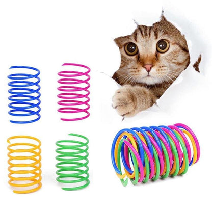 Colorful Bouncy Spring Toy for Cats - Pack of 8, All Colors-Cat Spring Toys-8 pieces-1-Colydia