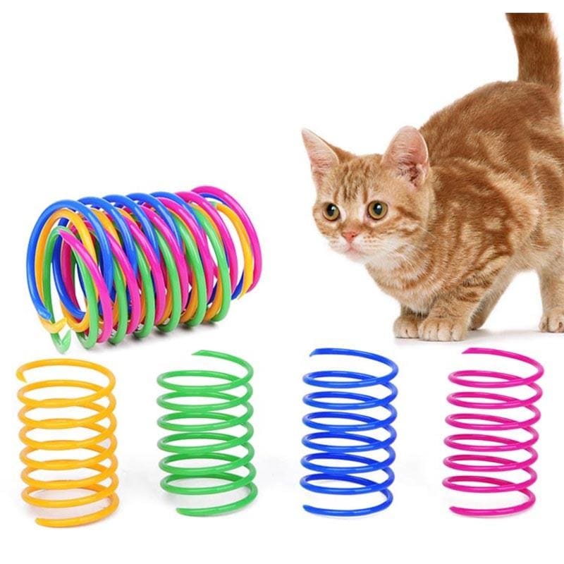 Colorful Bouncy Spring Toy for Cats - Pack of 8, All Colors-Cat Spring Toys-8 pieces-2-Colydia