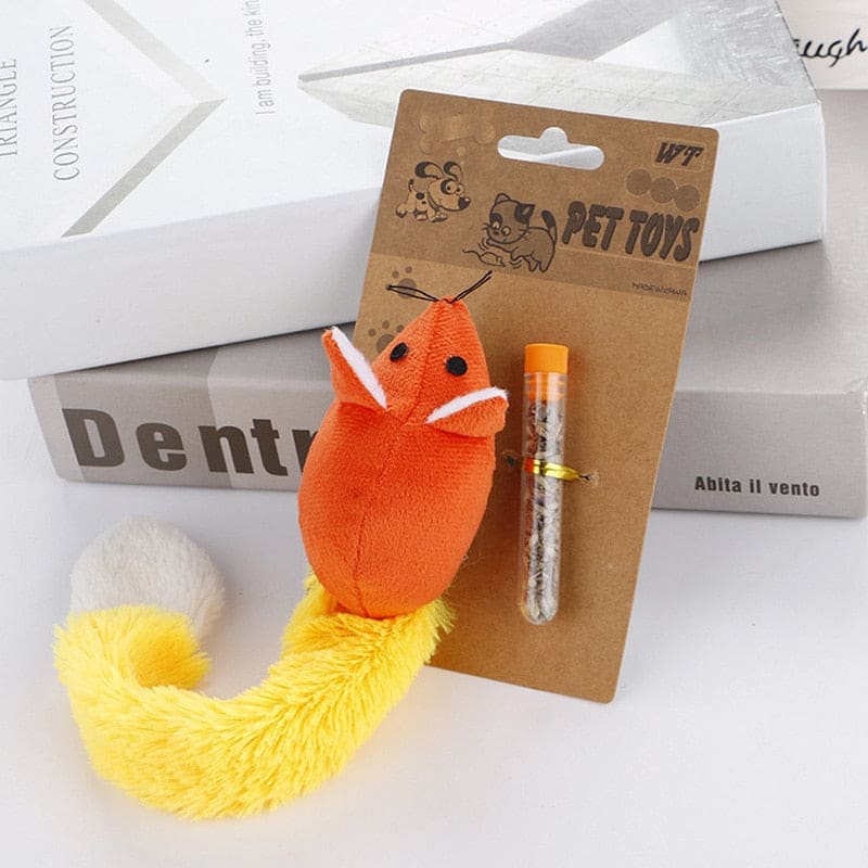 Plush Catnip Mouse Toy for Cats & Kittens – Stimulating Playtime-**Cat Toy**-Orange-10-Colydia