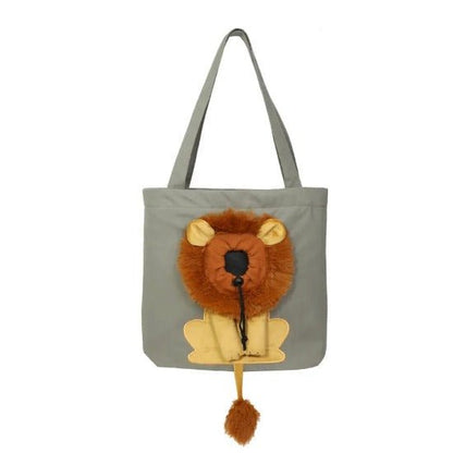 Stylish Canvas Pet Tote Carrier for Small Pets - Travel Ready-Pet Carrier Tote-Lion Gray-S-9-Colydia