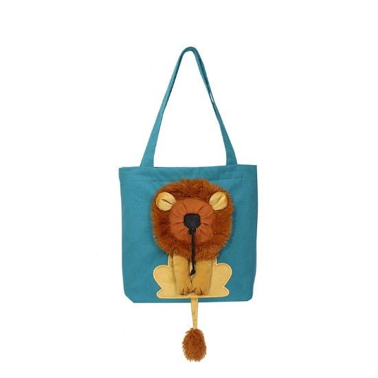 Stylish Canvas Pet Tote Carrier for Small Pets - Travel Ready-Pet Carrier Tote-Lion Blue-S-8-Colydia