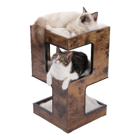 3-Level Cat Tower Side Table with Durable Scratcher & Fun Toy-Cat Tower Side Table-4-Colydia