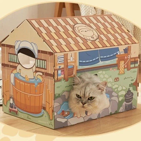 Kitty Cardboard House with Durable, Fun Interactive City Designs-Cat Playhouse-12-Colydia