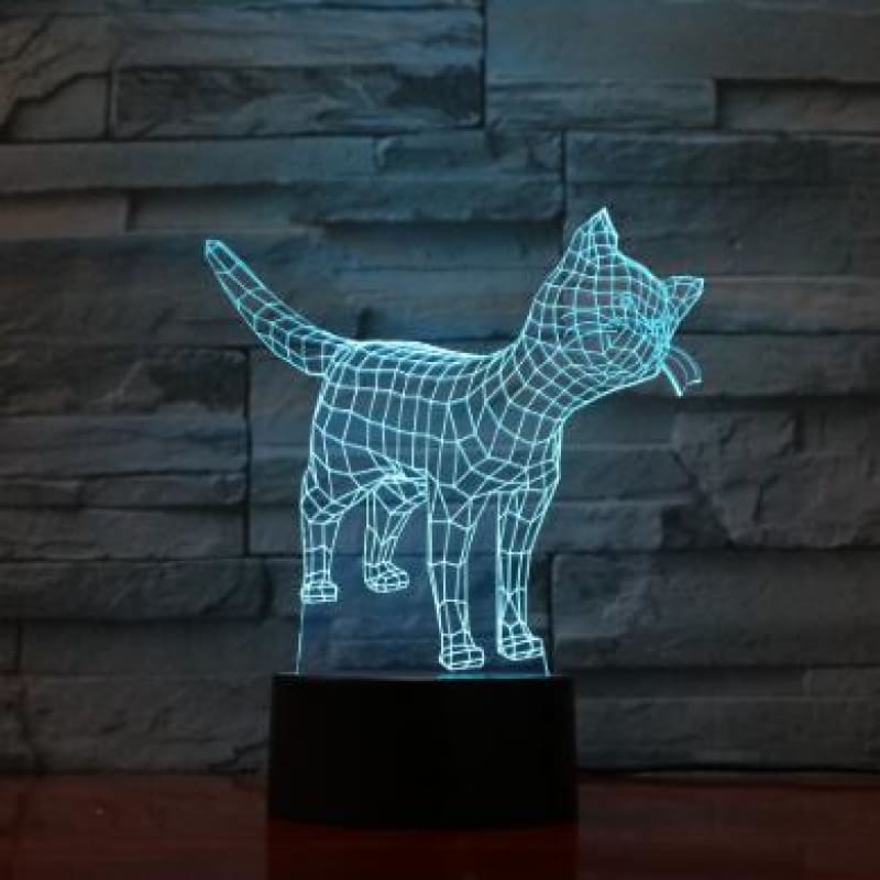 3D LED Cat Lamp with 7 Colors - Optical Illusion Decor Light-3D LED Cat Lamp-Curious Cat-3-Colydia