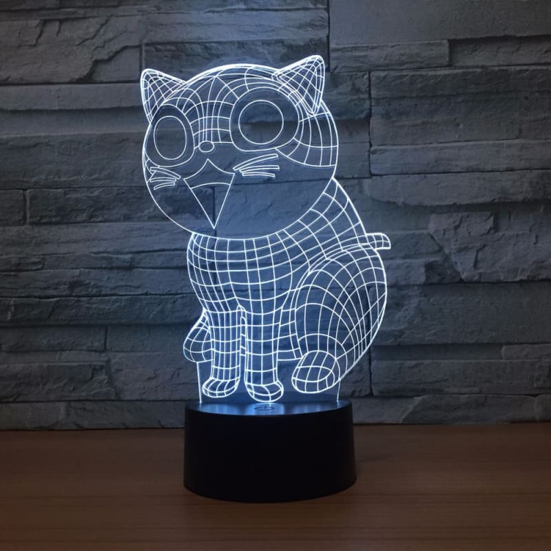 3D LED Cat Lamp with 7 Colors - Optical Illusion Decor Light-3D LED Cat Lamp-Kawaii Cat-5-Colydia