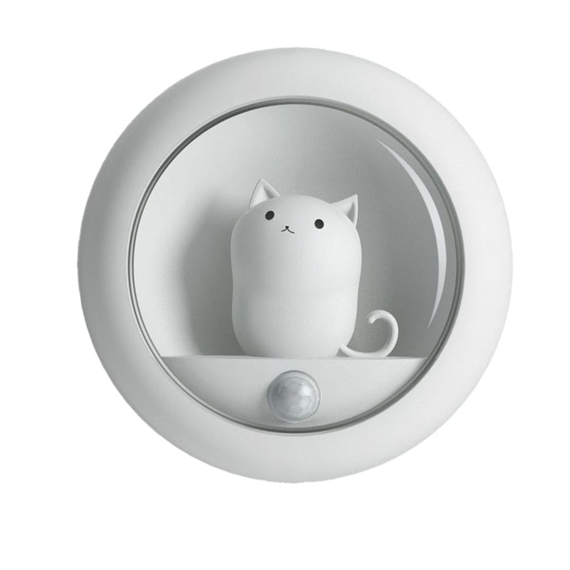 Motion Sensor Cat Night Light with USB, Dual Brightness Levels-Motion Sensor Night Light-White-13-Colydia