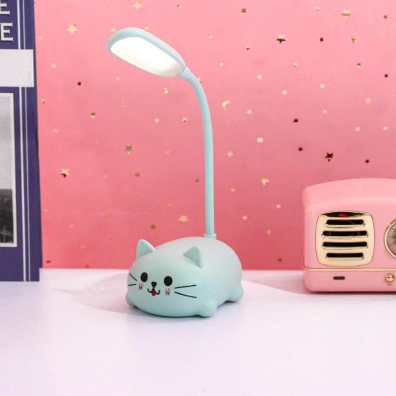 Minimalist Cat Desk Lamp with LED Bulb and USB Adapter-Cat Desk Lamp-Blue-4-Colydia