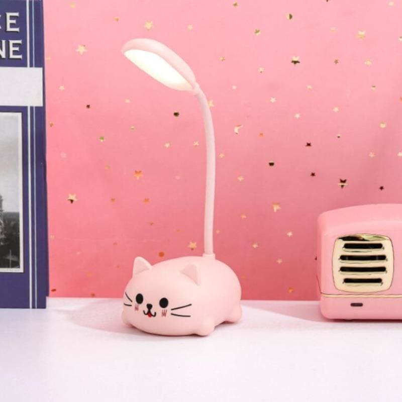 Minimalist Cat Desk Lamp with LED Bulb and USB Adapter-Cat Desk Lamp-Pink-6-Colydia