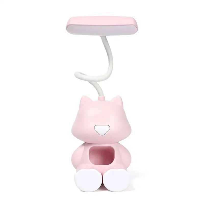 Flexible Cat-Shaped LED Lamp with Phone Holder & Storage-LED Desk Lamp with Phone Holder-Pink-10-Colydia