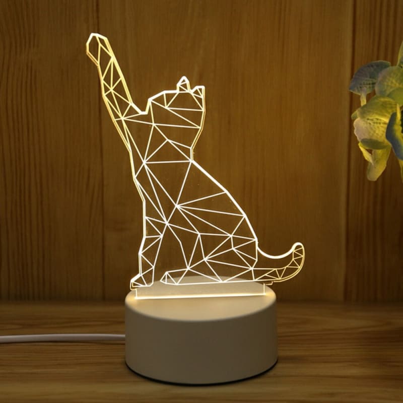 3D Cat Night Light with Paw Up - USB & Battery-Powered LED Decor-3D Cat Night Light-3-Colydia