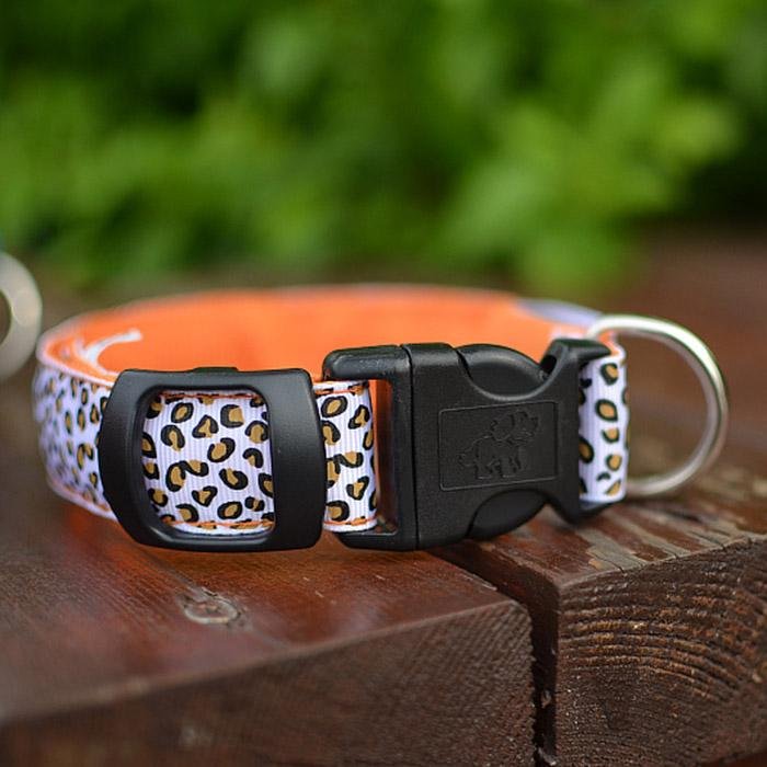 Leopard Print LED Pet Collar with 3 Light Modes & Included Batteries-LED Pet Collar-4-Colydia