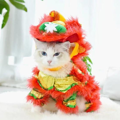 Festive Lion Dance Pet Costume for Celebrations - Eye-Catching Design-Pet Costume-3-Colydia