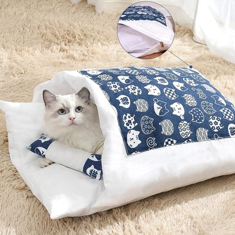 Luxurious Cat Bed - Machine Washable, Cute Pattern, Cozy Design-Cat Bed-1-Colydia