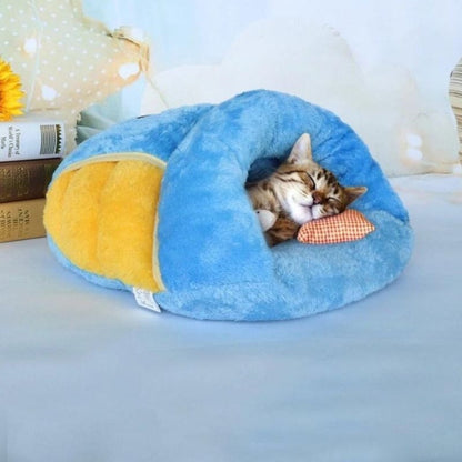 Warm Snuggle Cat Bed - Cotton, Multi-Color, Ideal for Cold Seasons-Cat Bed-2-Colydia