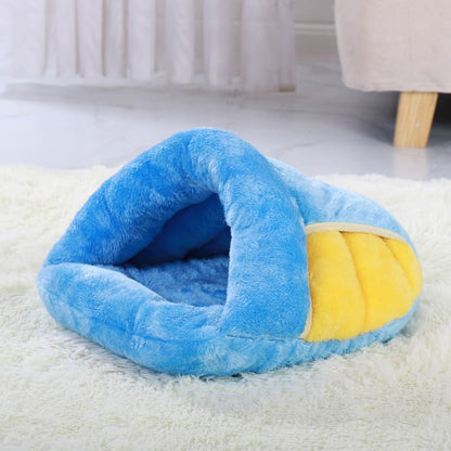 Warm Snuggle Cat Bed - Cotton, Multi-Color, Ideal for Cold Seasons-Cat Bed-Blue-S (37x31x15cm)-8-Colydia