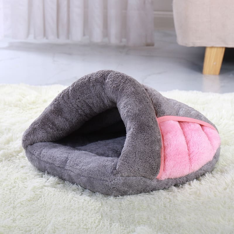 Warm Snuggle Cat Bed - Cotton, Multi-Color, Ideal for Cold Seasons-Cat Bed-Gray-S (37x31x15cm)-6-Colydia