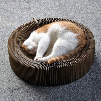 Corrugated Cardboard Foldable Cat Bed & Scratcher - Eco-Friendly-Cat Bed and Scratcher-3-Colydia