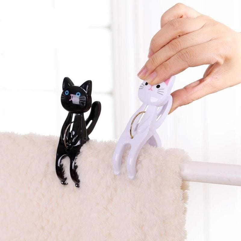 Adorable Black & White Cat Clothespins Set - Fun & Functional Clips-Clothespins-4-Colydia