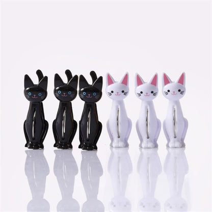 Adorable Black & White Cat Clothespins Set - Fun & Functional Clips-Clothespins-2-Colydia