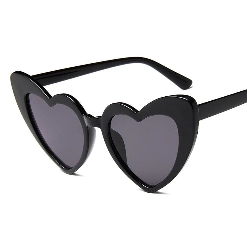 Heart-Shaped Cat Sunglasses for Women - UV Protection & Stylish Design-Sunglasses-Black / black-6-Colydia